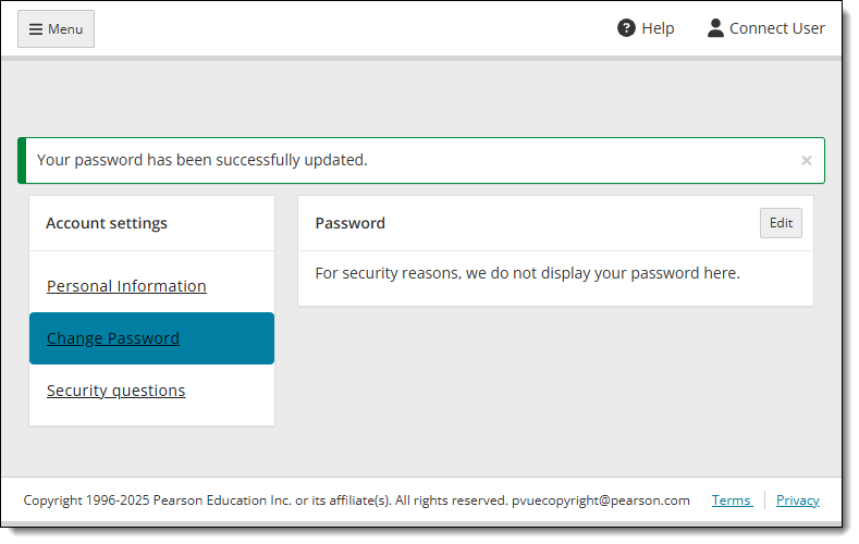 Change user password