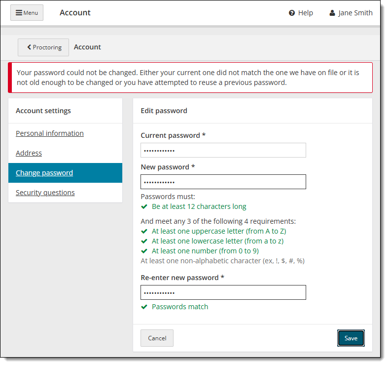 Change User Password