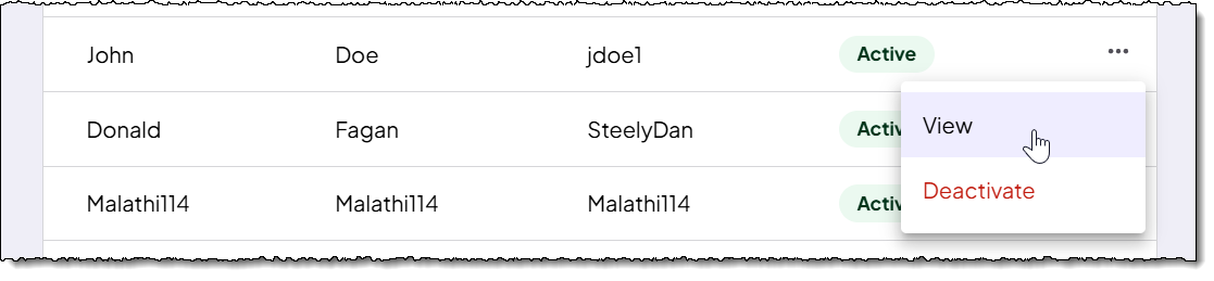 View User Edit user accounts