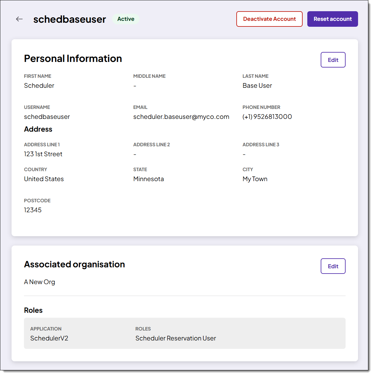 View User Edit user accounts