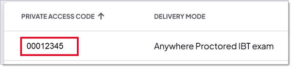 Export Private Access Codes