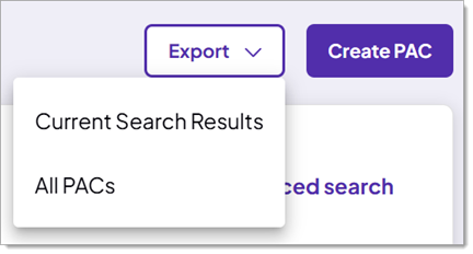 Export Private Access Codes